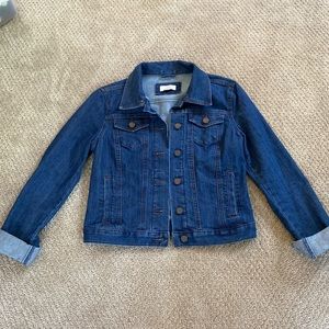 X-small Loft jean jacket, dark wash jean